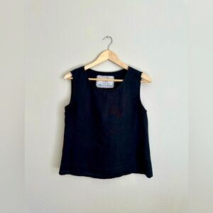 Notperfectlinen Top - Vienna Black Linen - size M